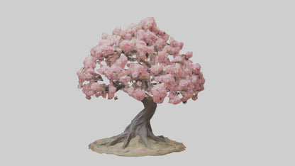 Flowering Tree Sculpture model VR / AR / low-poly
