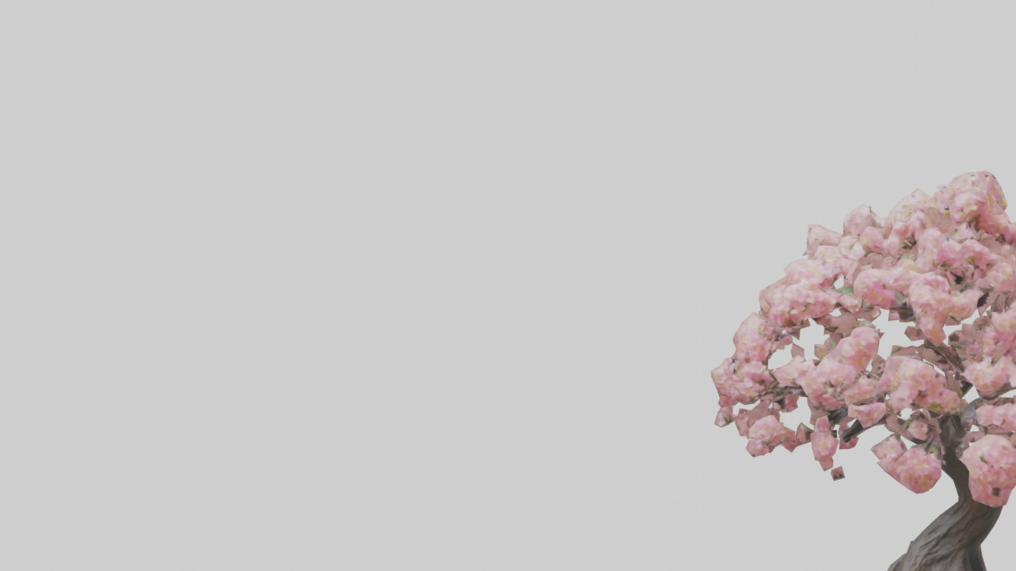 Flowering Tree Sculpture model VR / AR / low-poly