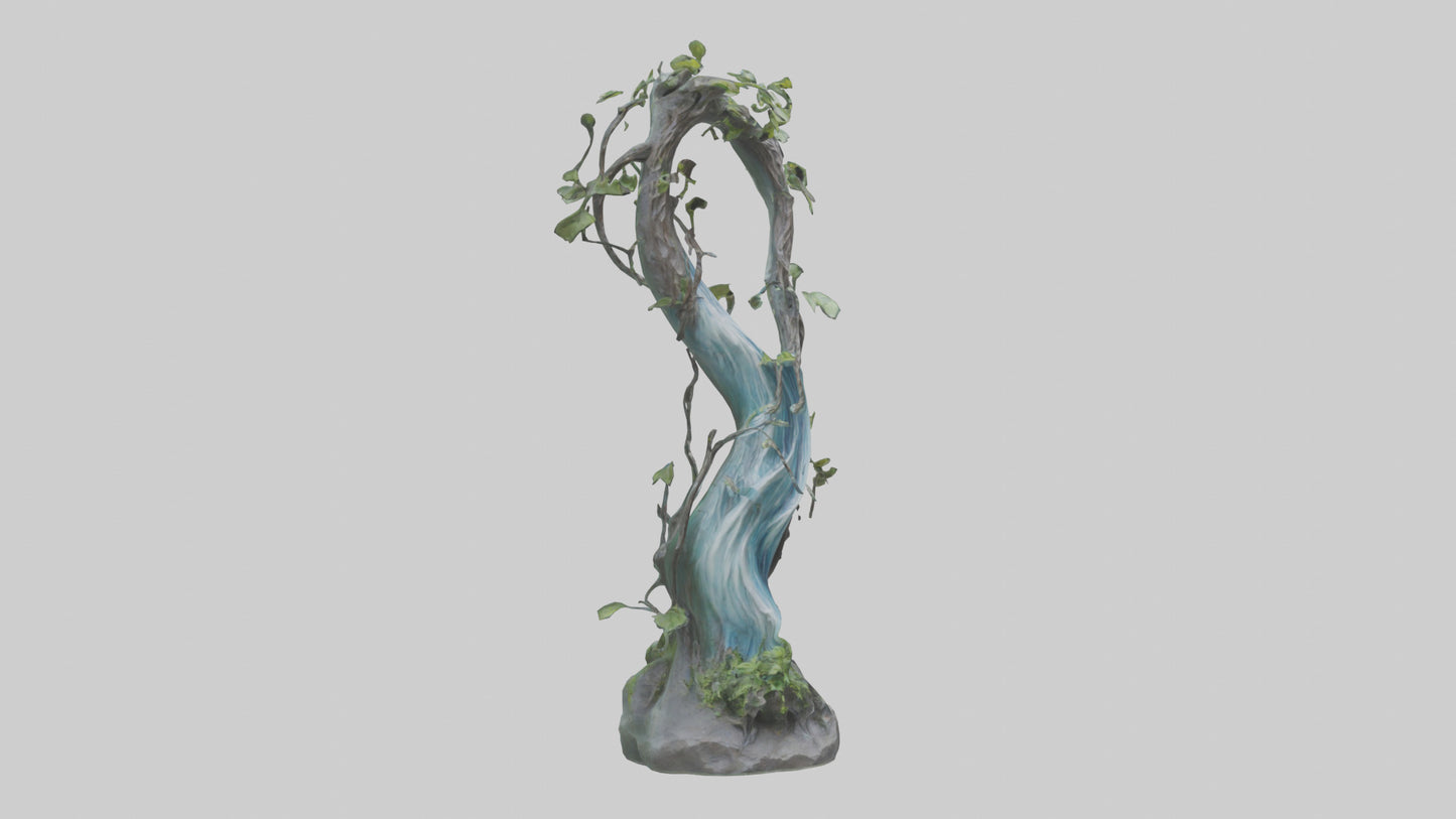 Flowing Nature statue model VR / AR / low-poly