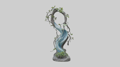 Flowing Nature statue model VR / AR / low-poly