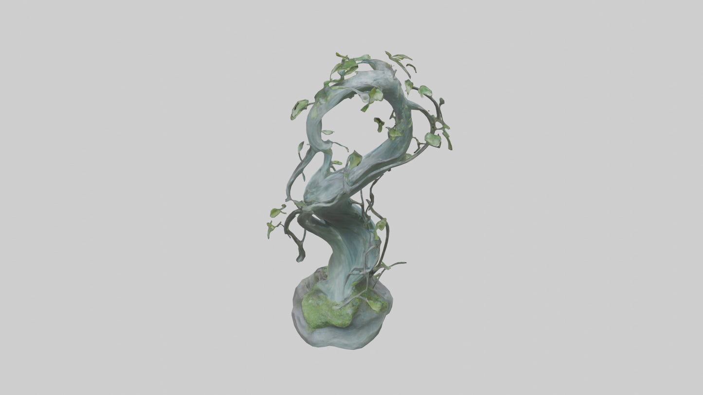 Flowing Nature statue model VR / AR / low-poly