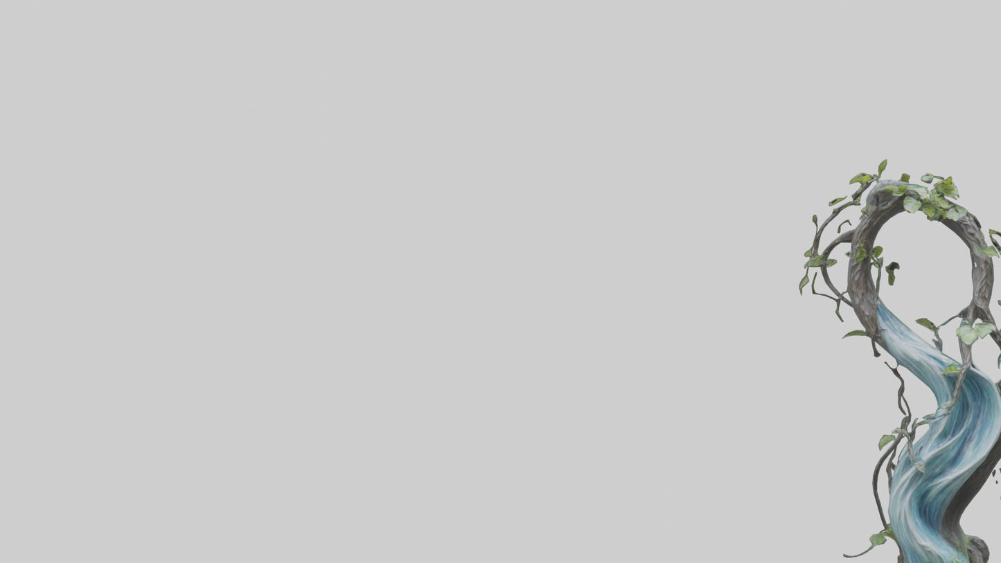 Flowing Nature statue model VR / AR / low-poly