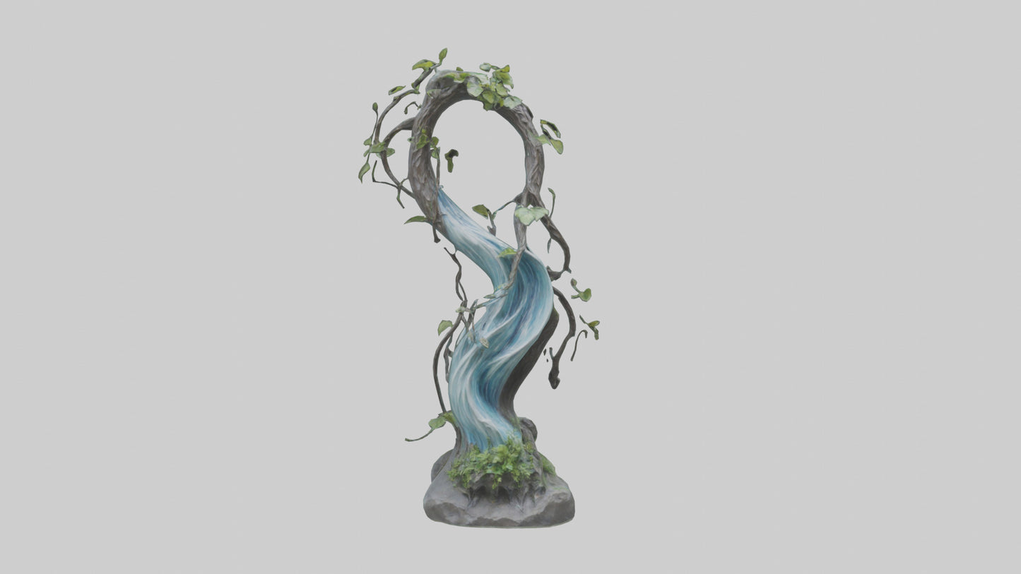 Flowing Nature statue model VR / AR / low-poly