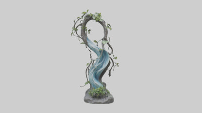 Flowing Nature statue model VR / AR / low-poly