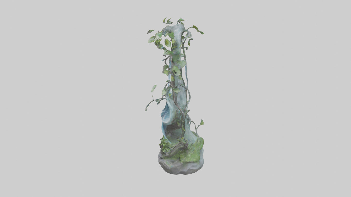 Flowing Nature statue model VR / AR / low-poly