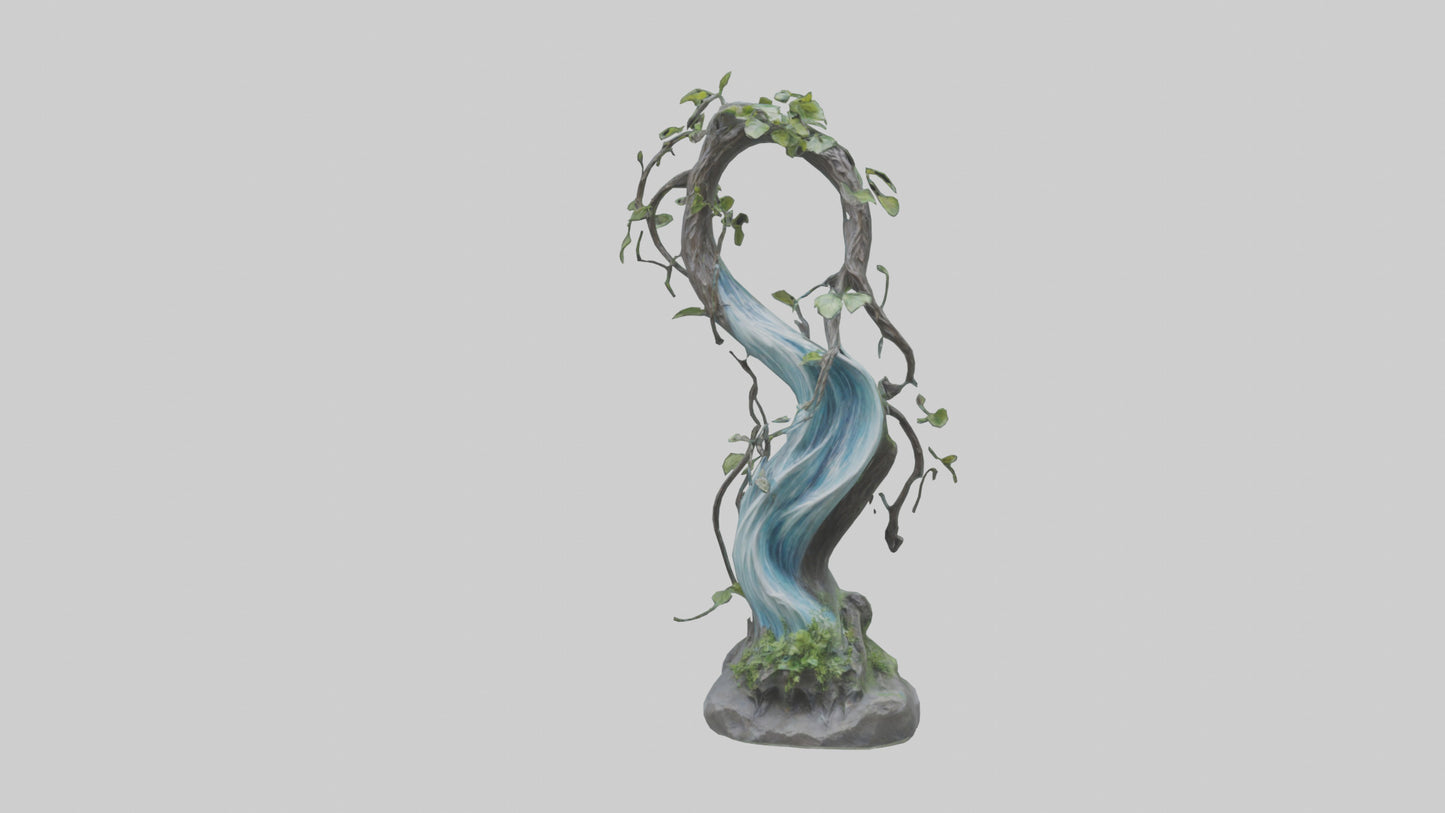 Flowing Nature statue model VR / AR / low-poly