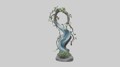 Flowing Nature statue model VR / AR / low-poly