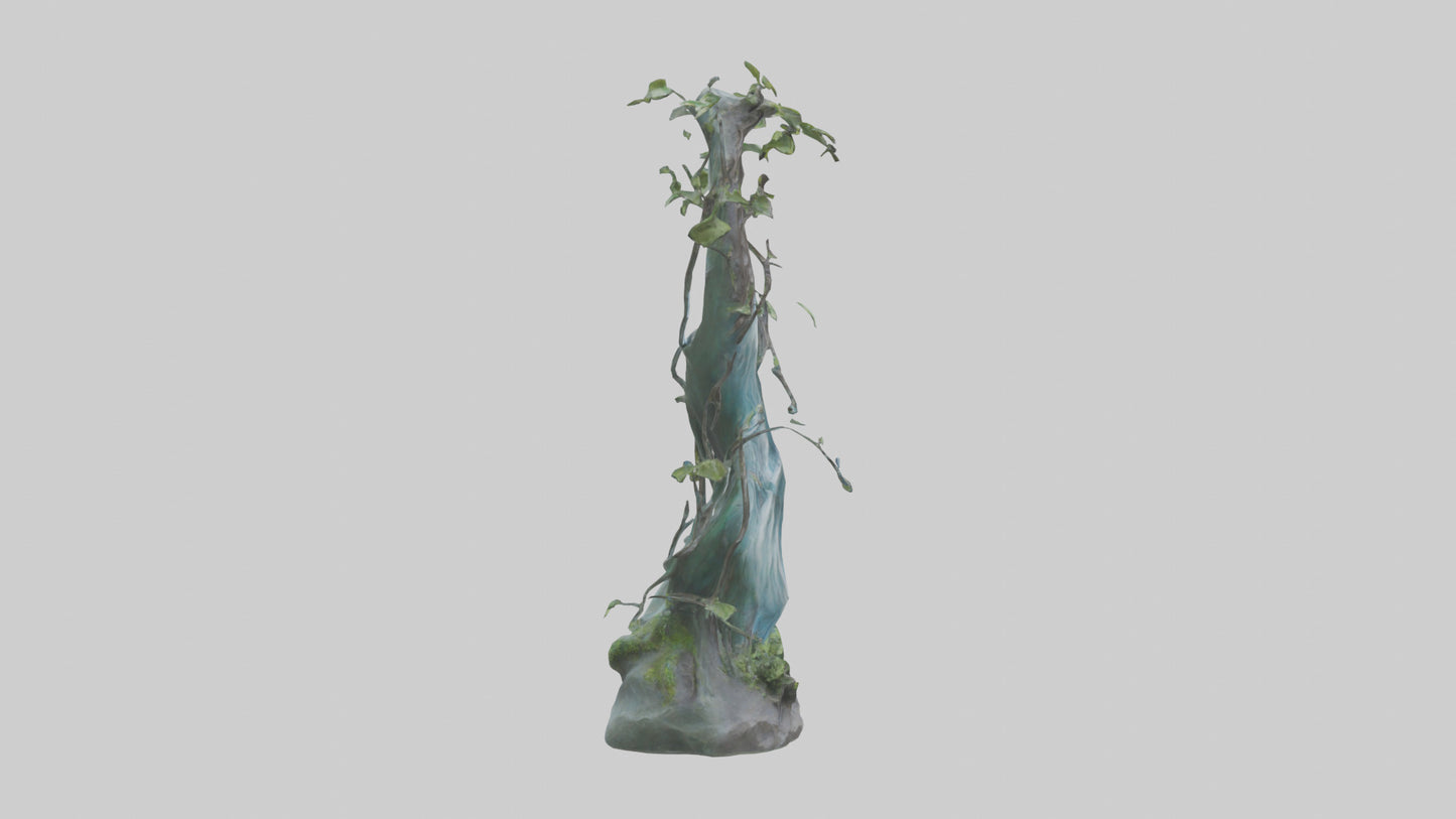 Flowing Nature statue model VR / AR / low-poly