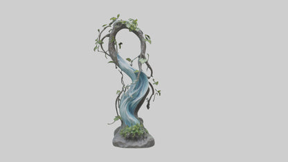 Flowing Nature statue model VR / AR / low-poly