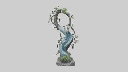 Flowing Nature statue model VR / AR / low-poly