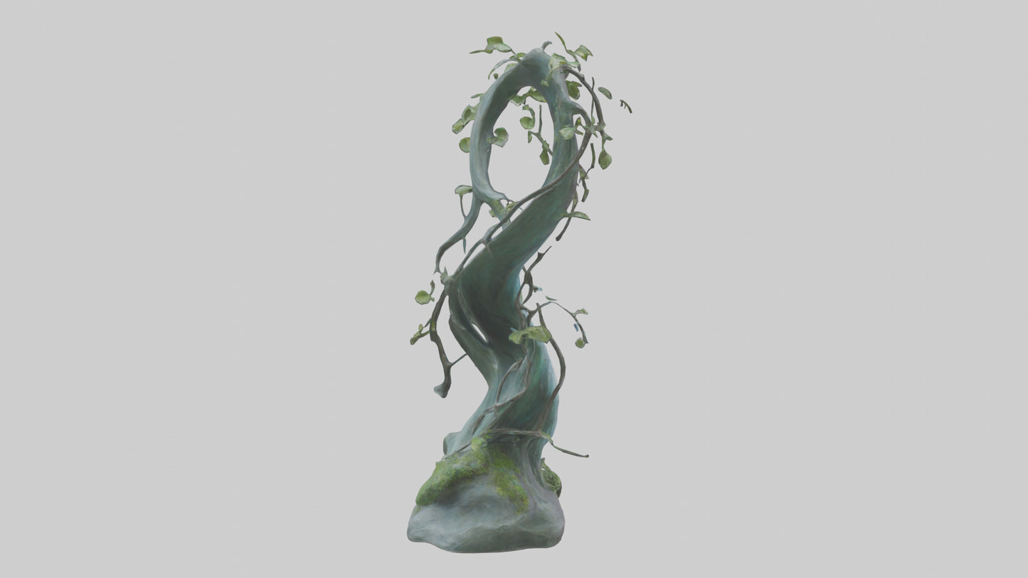 Flowing Nature statue model VR / AR / low-poly