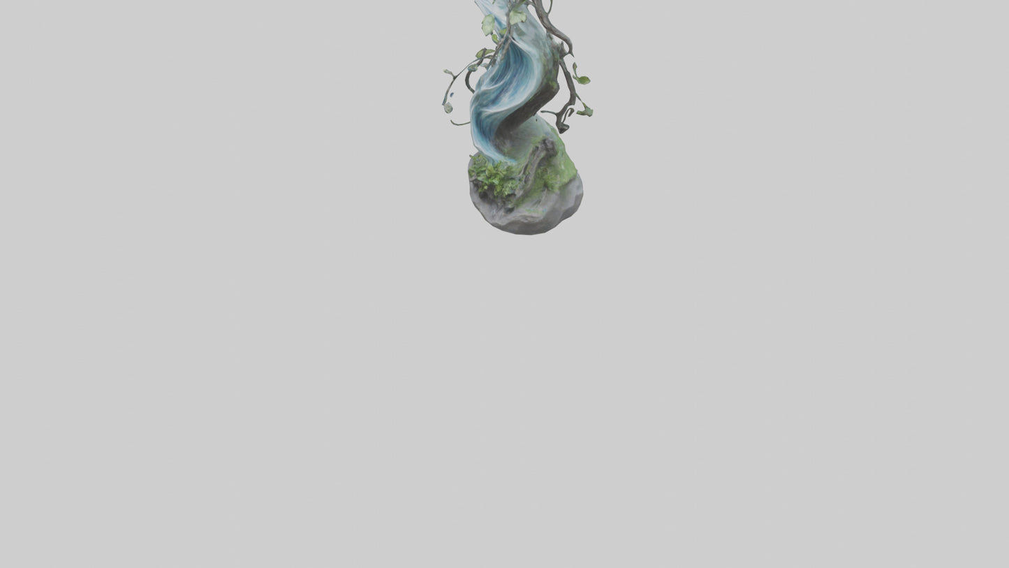 Flowing Nature statue model VR / AR / low-poly