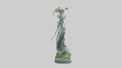 Flowing Nature statue model VR / AR / low-poly
