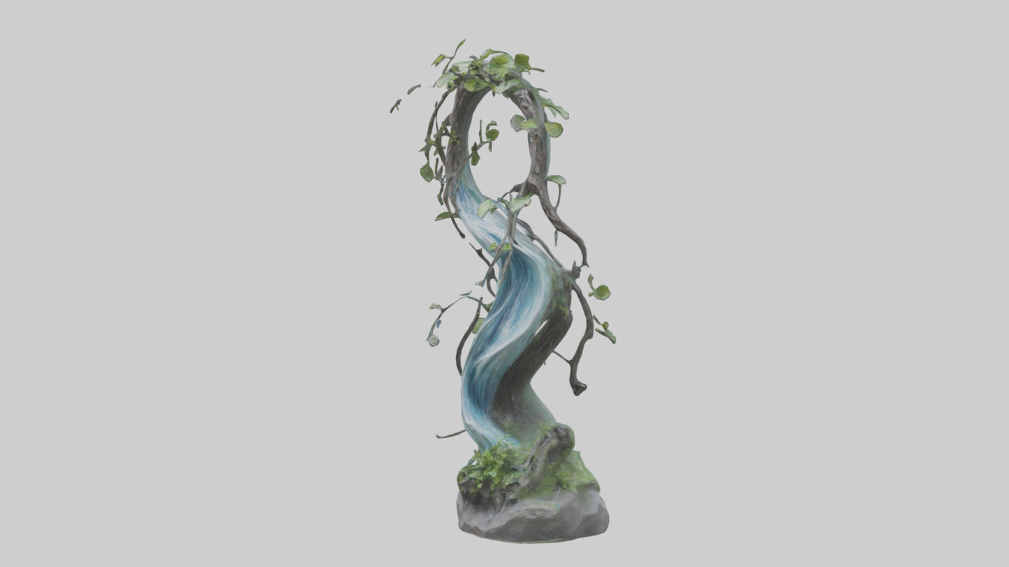Flowing Nature statue model VR / AR / low-poly