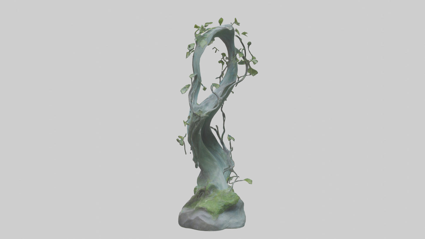 Flowing Nature statue model VR / AR / low-poly