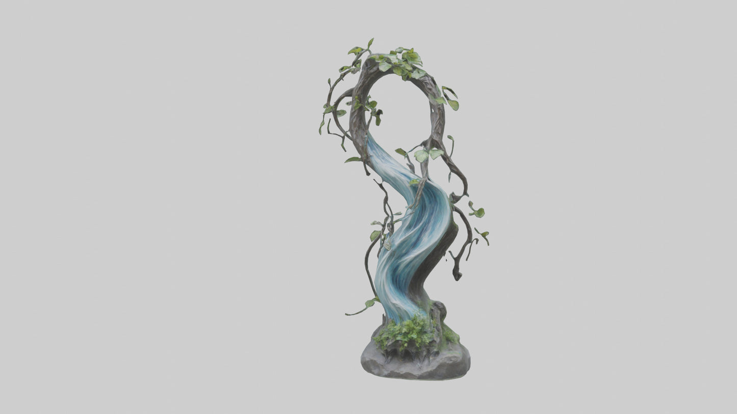 Flowing Nature statue model VR / AR / low-poly