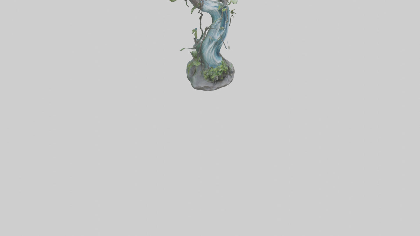 Flowing Nature statue model VR / AR / low-poly