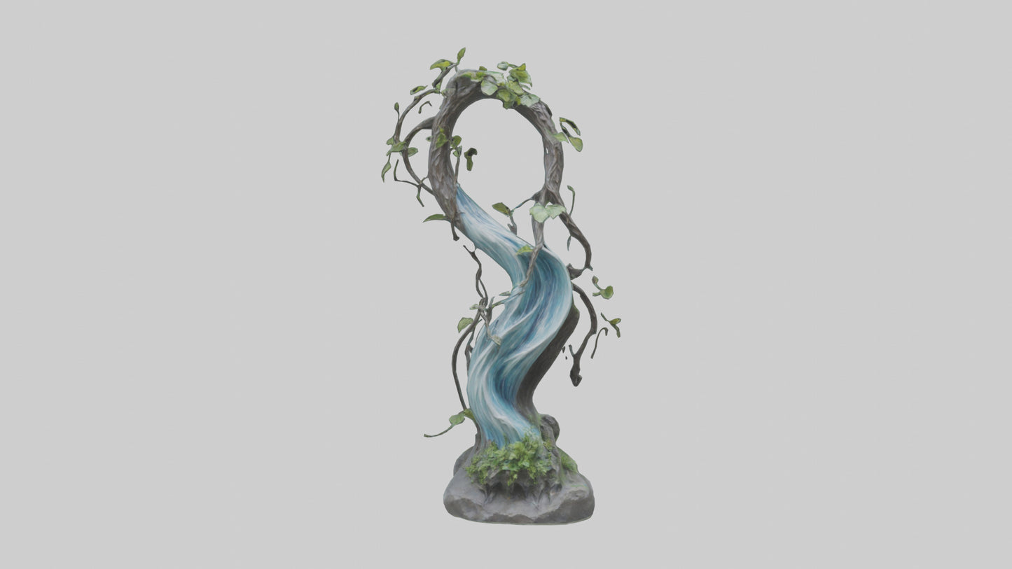 Flowing Nature statue model VR / AR / low-poly