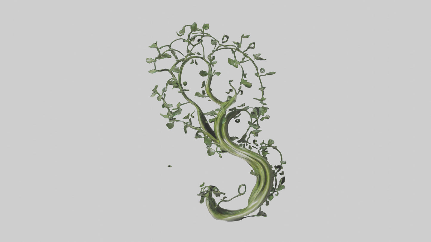 Flowing Plant Form Sculpture model 3D model