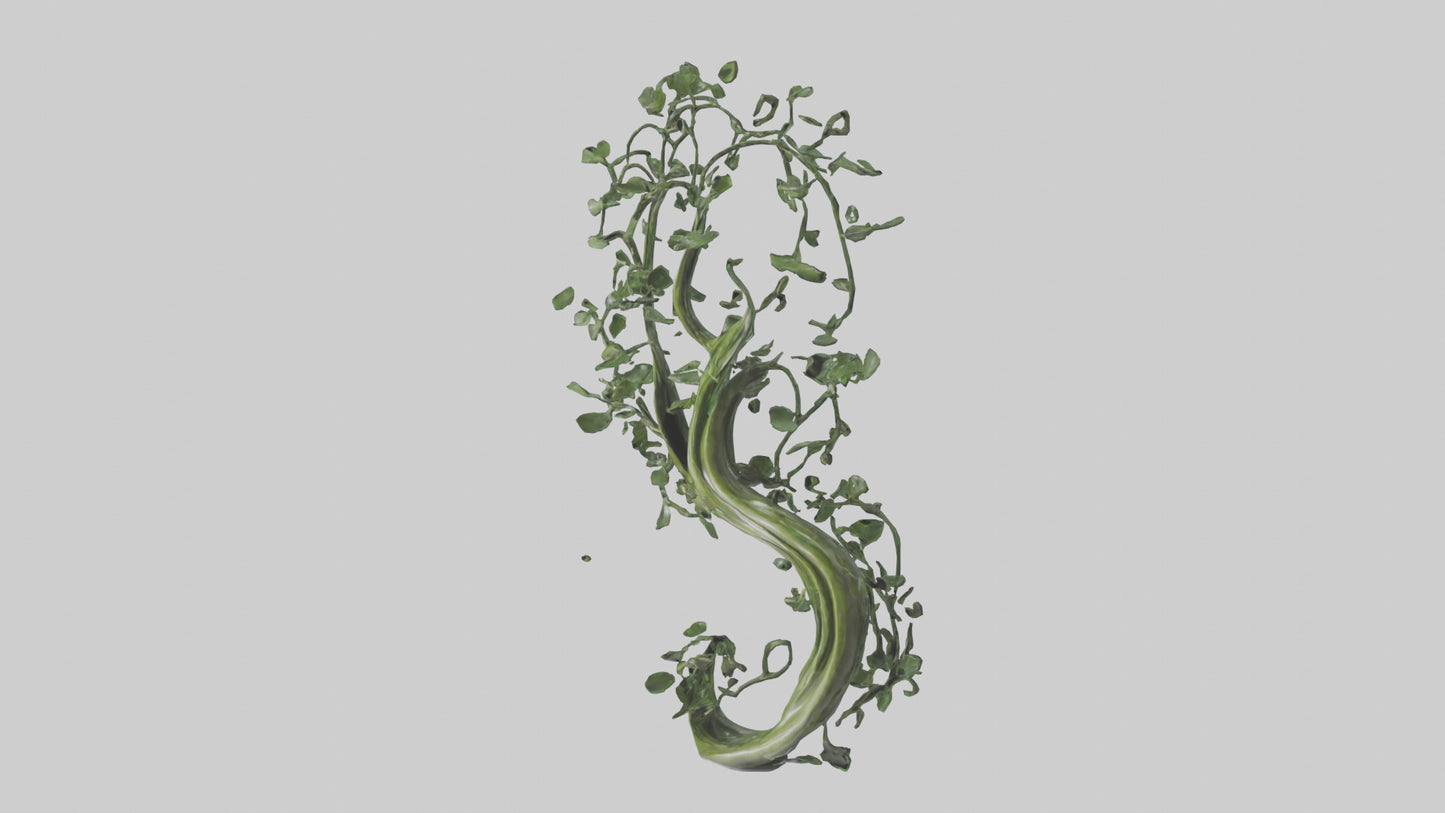 Flowing Plant Form Sculpture model 3D model