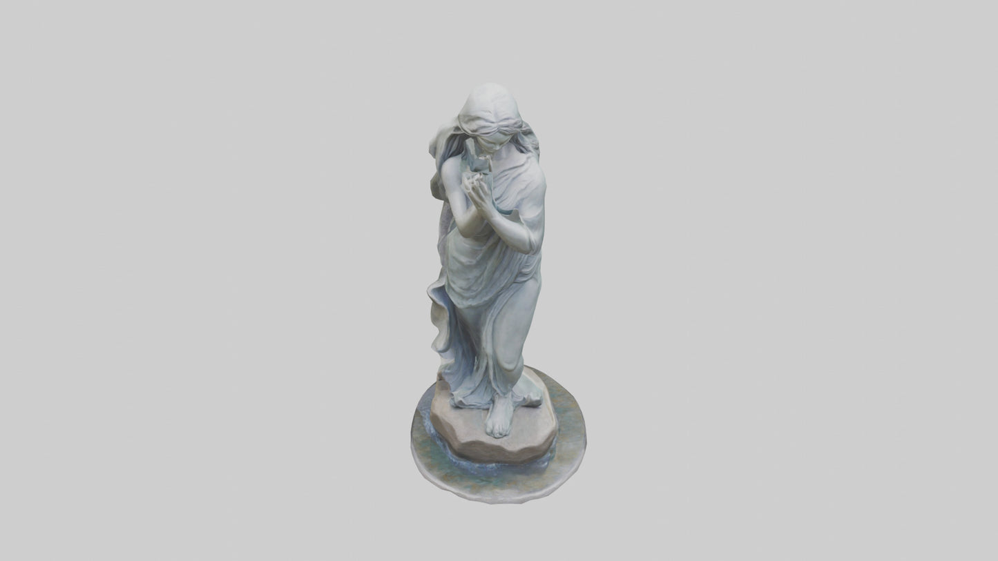Flowing Riverstone statue model VR / AR / low-poly
