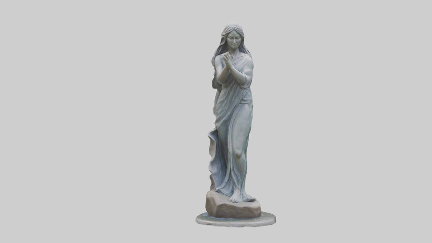 Flowing Riverstone statue model VR / AR / low-poly
