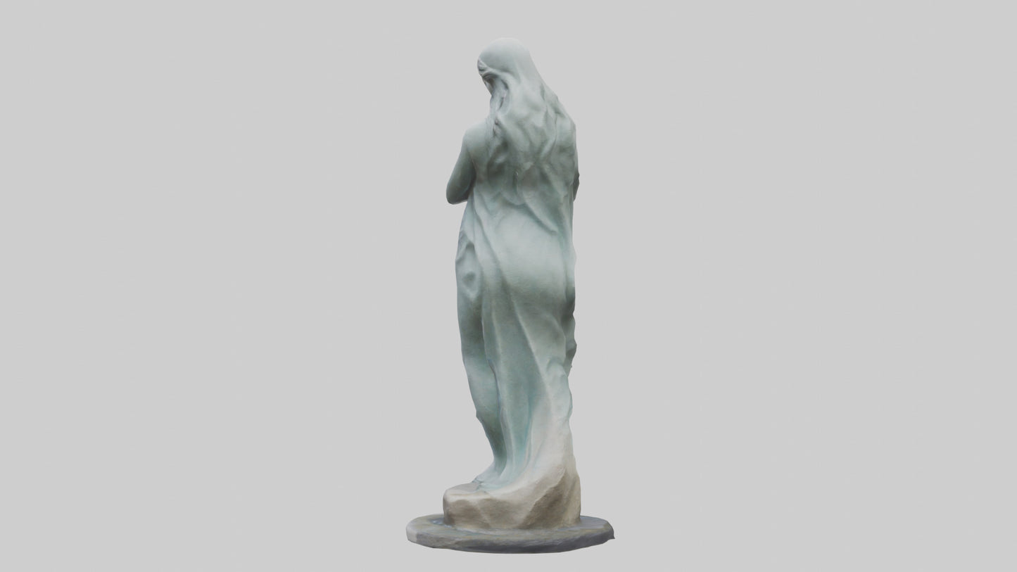 Flowing Riverstone statue model VR / AR / low-poly