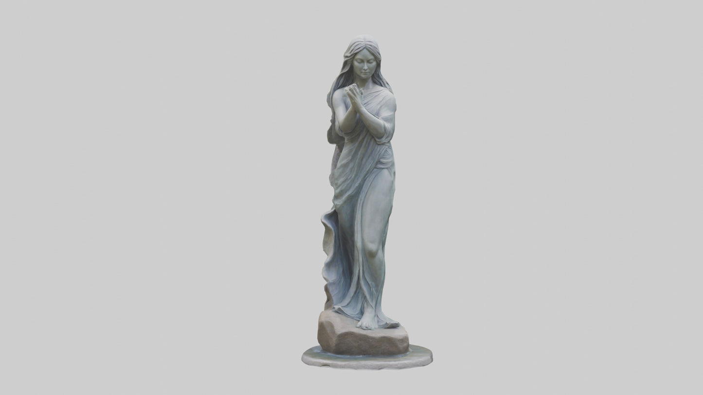 Flowing Riverstone statue model VR / AR / low-poly