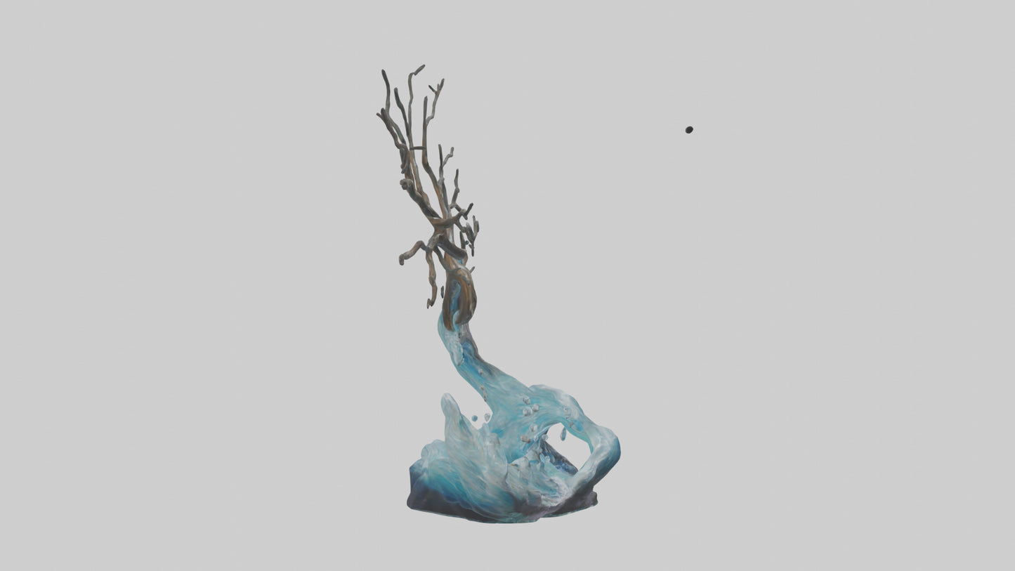 Flowing Water Branch Sculpture model 3D model