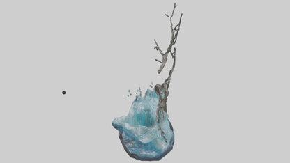 Flowing Water Branch Sculpture model 3D model