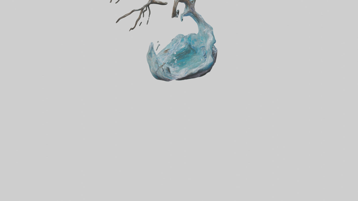 Flowing Water Branch Sculpture model 3D model