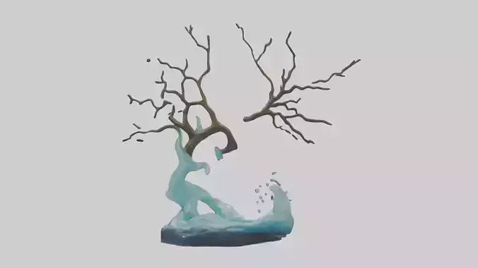 Flowing Water Branch Sculpture model 3D model