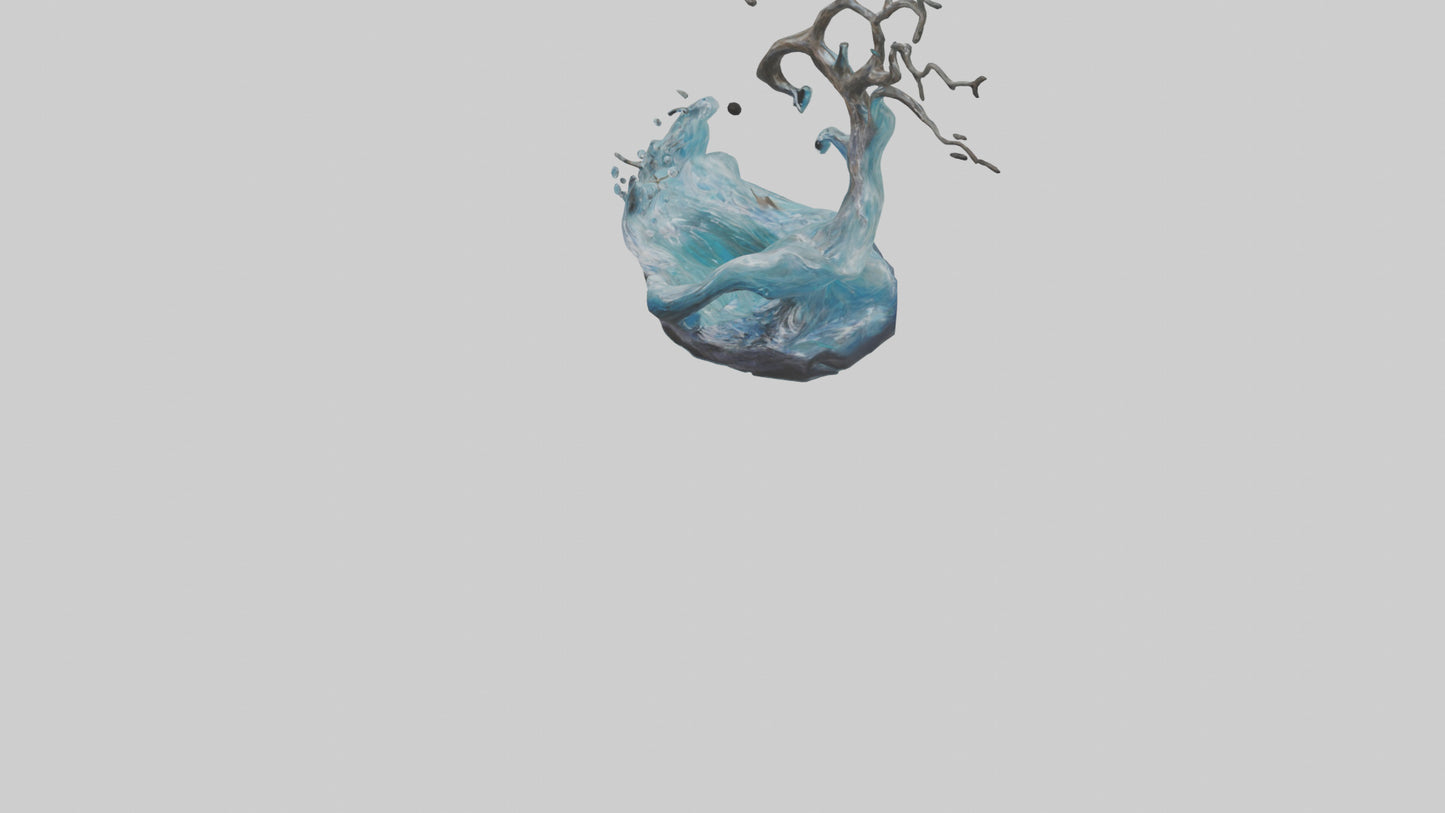 Flowing Water Branch Sculpture model 3D model