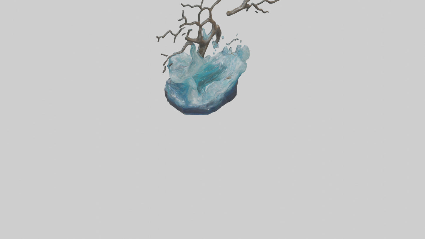 Flowing Water Branch Sculpture model 3D model
