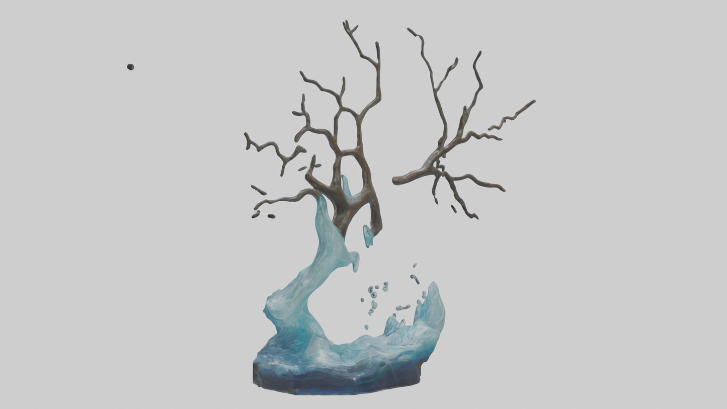 Flowing Water Branch Sculpture model 3D model