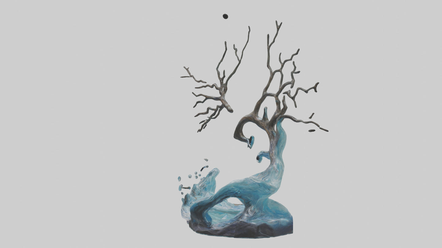 Flowing Water Branch Sculpture model 3D model