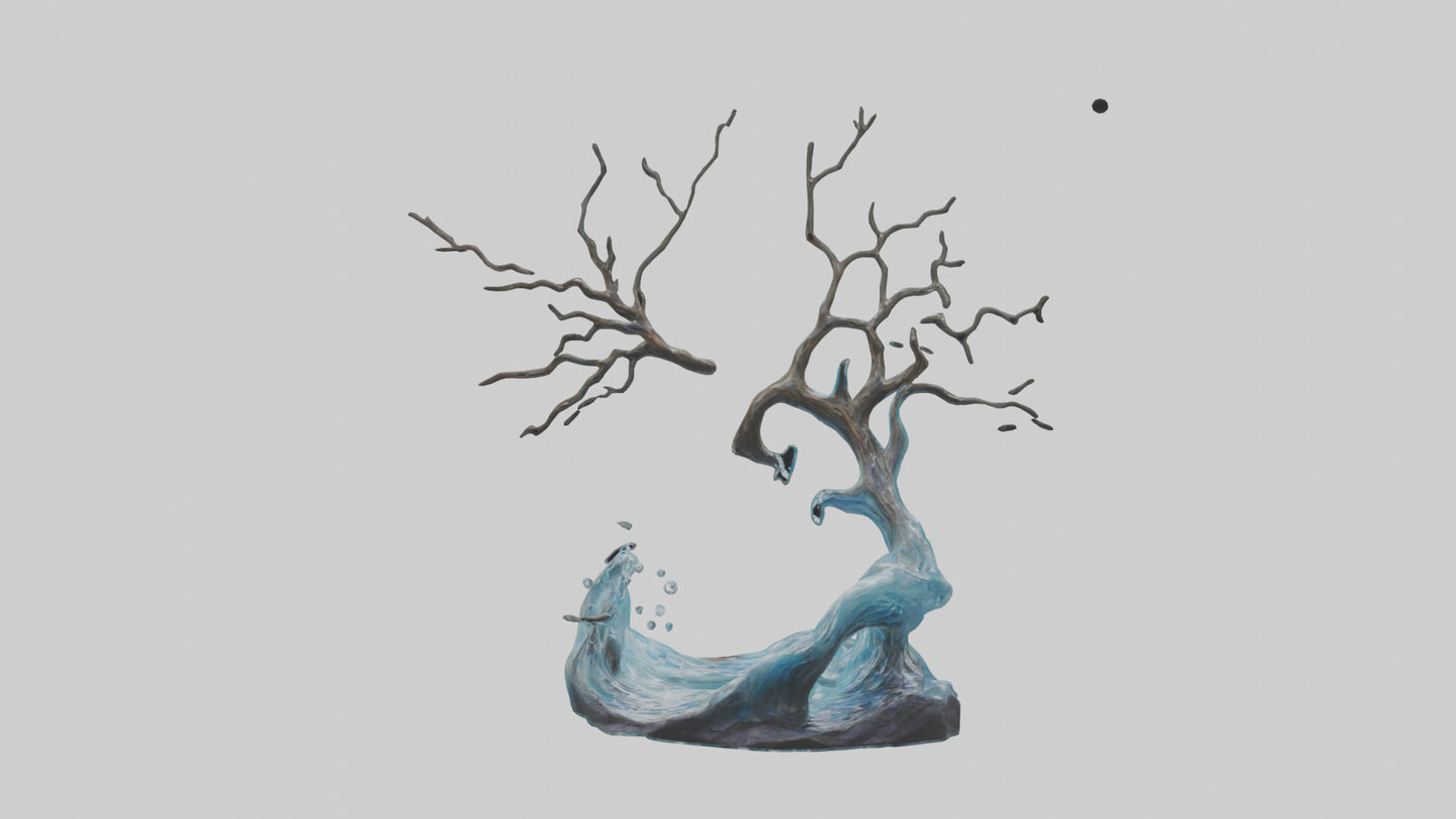 Flowing Water Branch Sculpture model 3D model