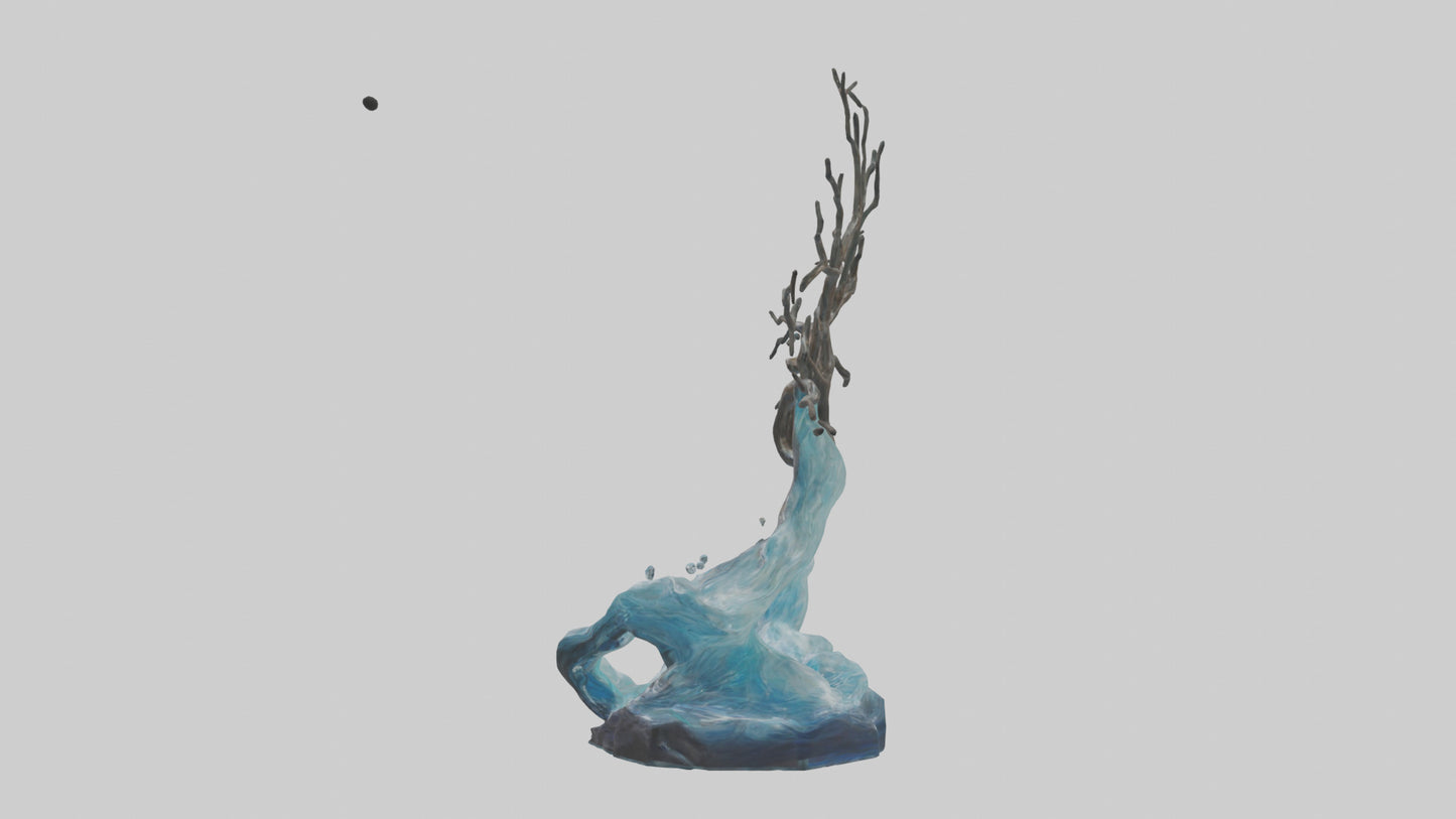 Flowing Water Branch Sculpture model 3D model
