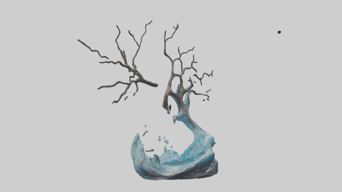 Flowing Water Branch Sculpture model 3D model