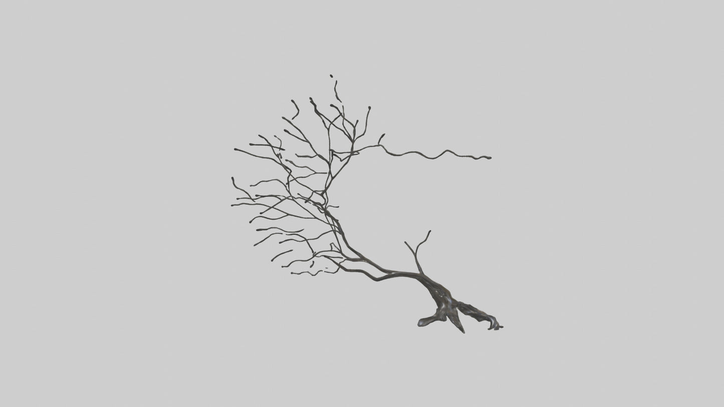 Fluid Branch Sculpture model VR / AR / low-poly