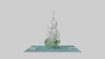 Fluid Water Plant Sculpture model VR / AR / low-poly