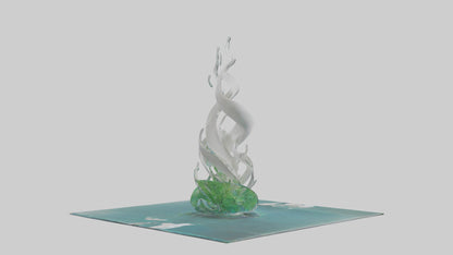 Fluid Water Plant Sculpture model VR / AR / low-poly