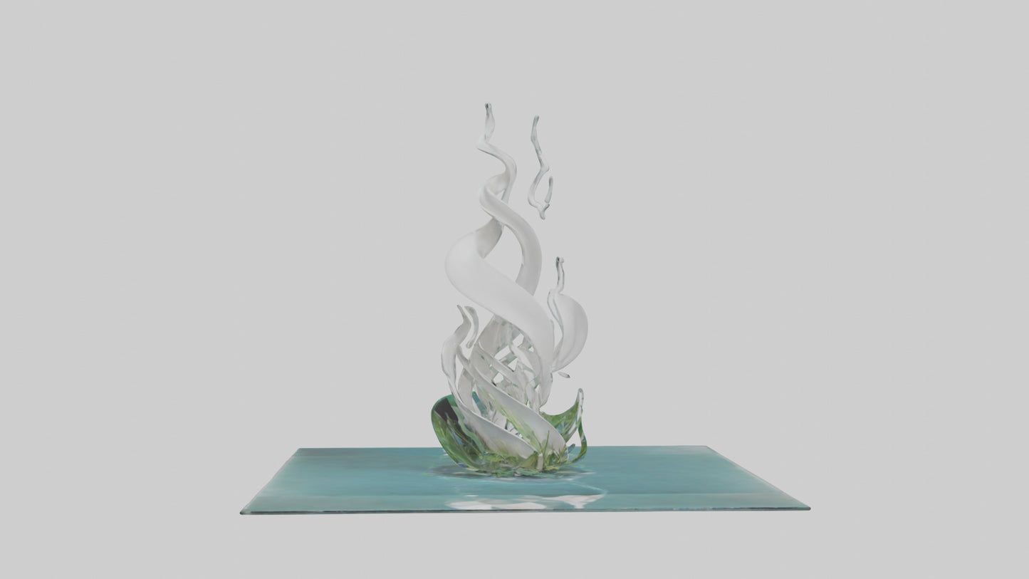 Fluid Water Plant Sculpture model VR / AR / low-poly