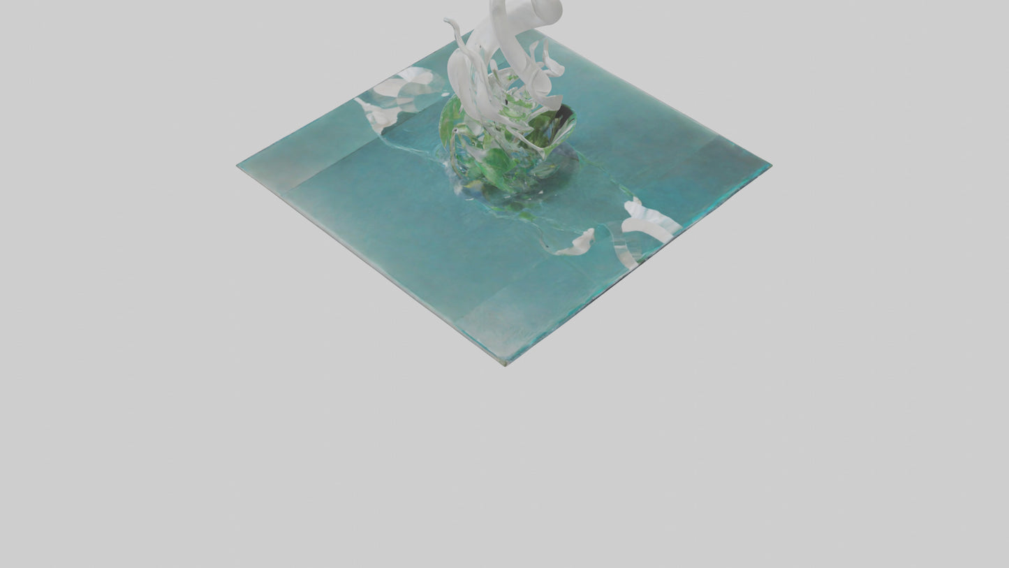 Fluid Water Plant Sculpture model VR / AR / low-poly