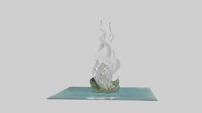 Fluid Water Plant Sculpture model VR / AR / low-poly