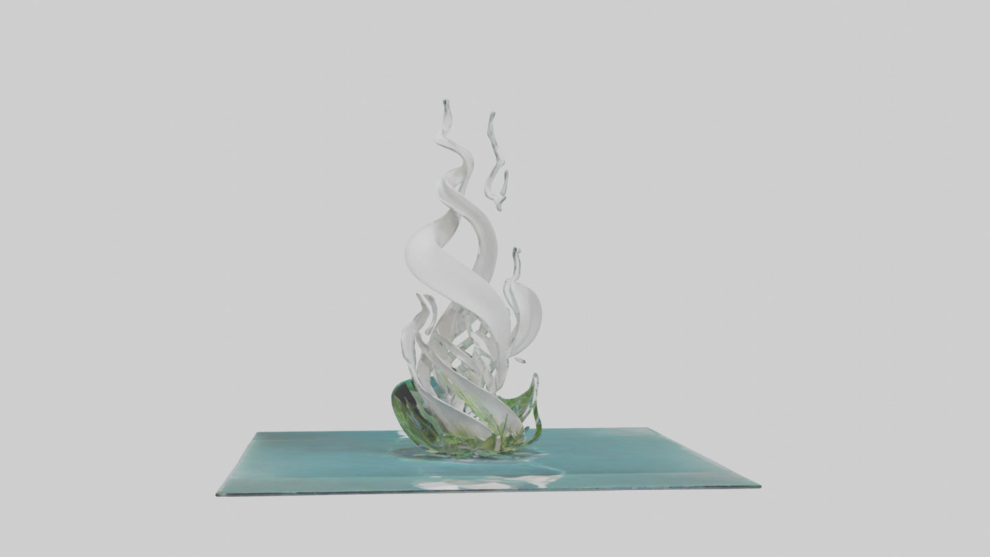 Fluid Water Plant Sculpture model VR / AR / low-poly