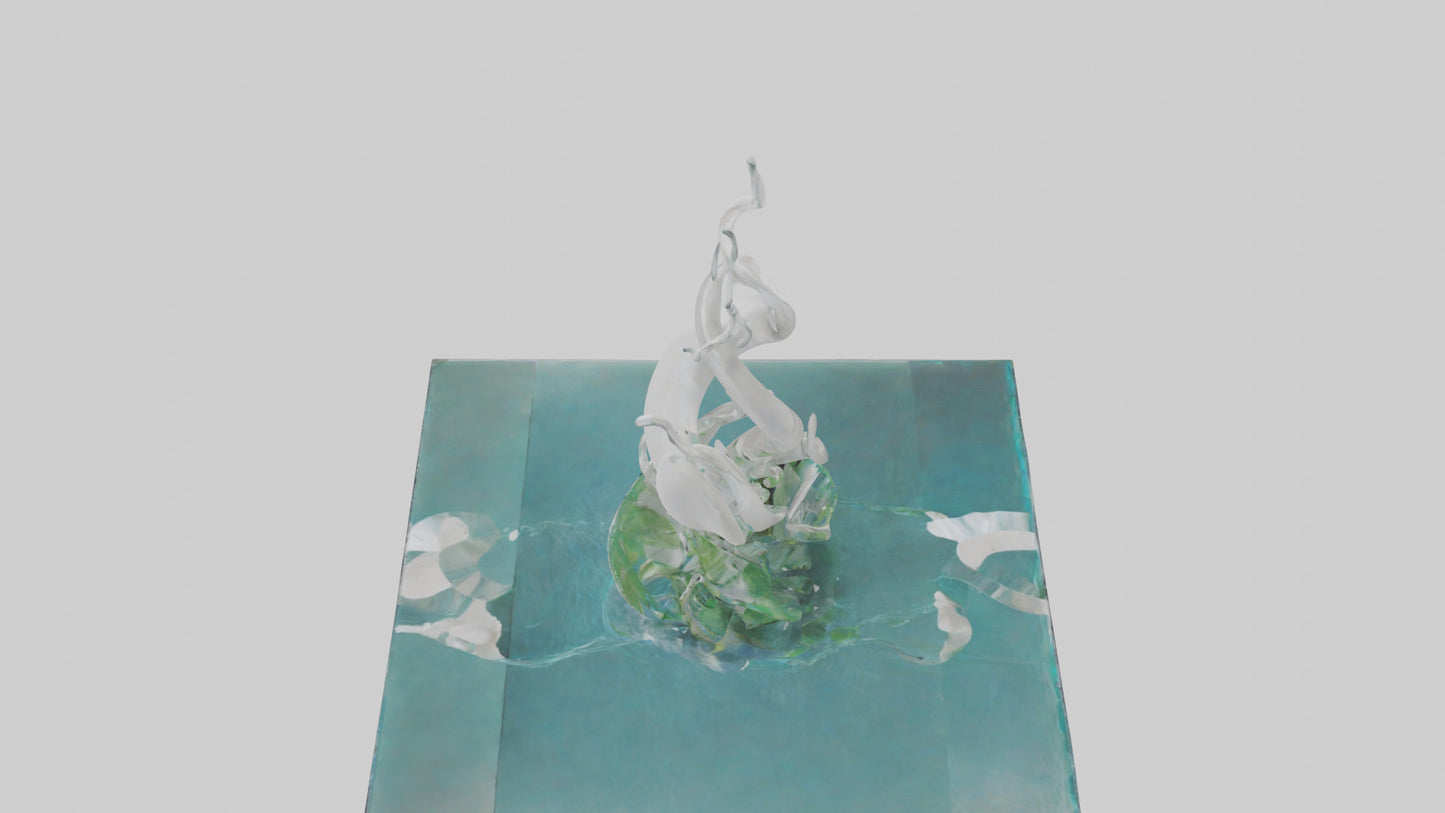 Fluid Water Plant Sculpture model VR / AR / low-poly