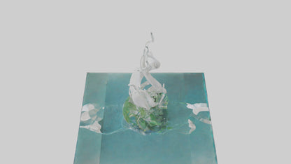 Fluid Water Plant Sculpture model VR / AR / low-poly