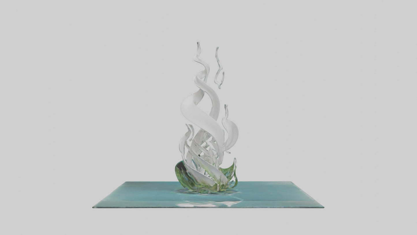 Fluid Water Plant Sculpture model VR / AR / low-poly