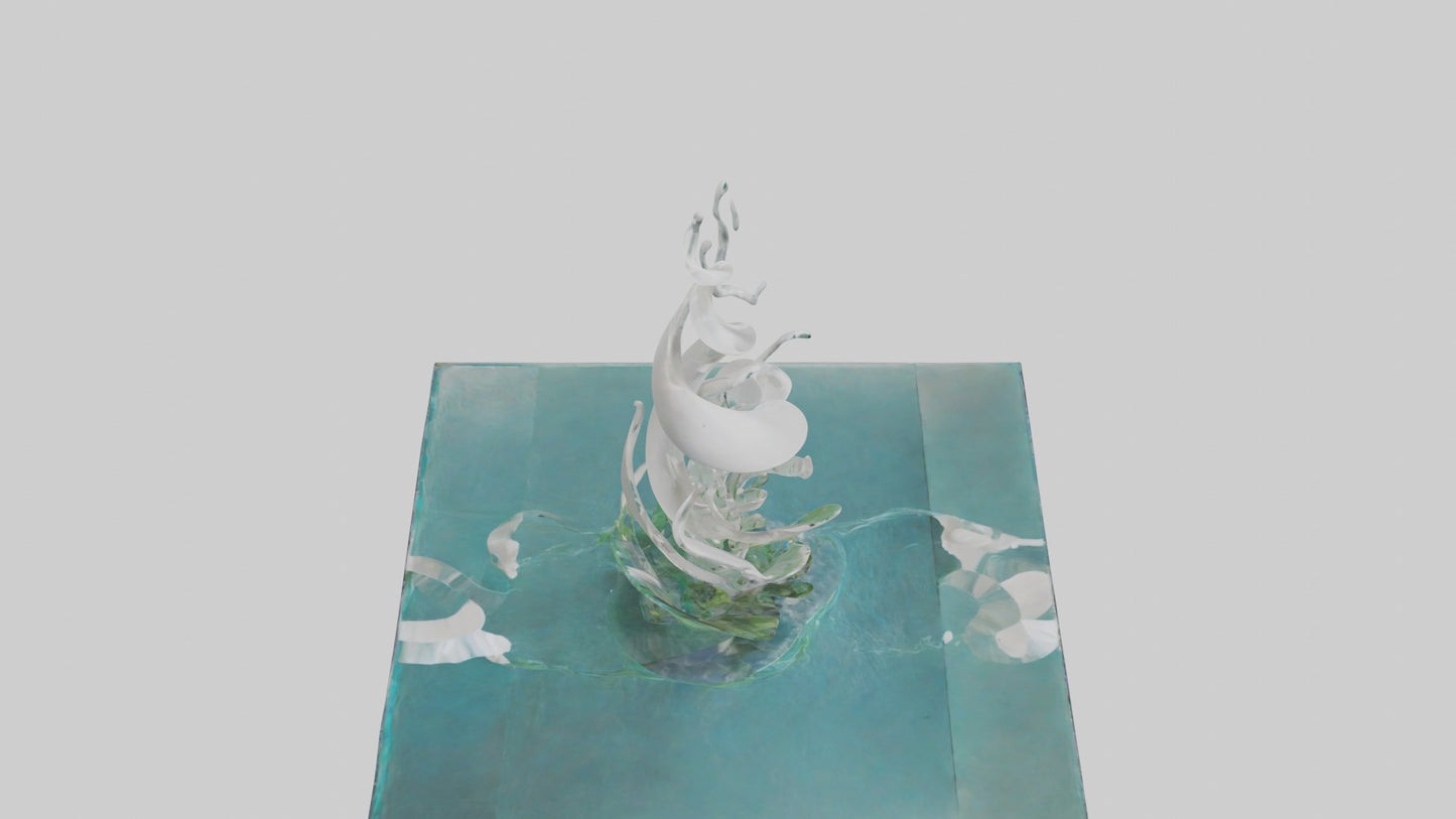 Fluid Water Plant Sculpture model VR / AR / low-poly
